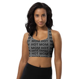 Hot Mom Allover Block Print Longline Sports Bra (multiple colors)