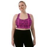 Hot Mom Allover Block Print Longline Sports Bra (multiple colors)