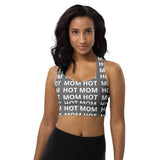 Hot Mom Allover Block Print Longline Sports Bra (multiple colors)