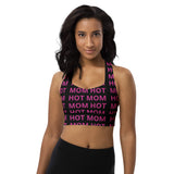 Hot Mom Allover Block Print Longline Sports Bra (multiple colors)