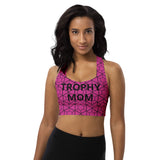 Geometric Print Longline Trophy Mom Sports Bra