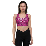 Geometric Print Longline Trophy Mom Sports Bra