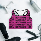 Hot Mom Allover Block Print Padded Sports Bra (multiple colors)