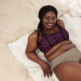 Hot Mom Allover Block Print Padded Sports Bra (multiple colors)