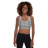 Hot Mom Allover Block Print Padded Sports Bra (multiple colors)