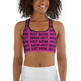 Hot Mom Allover Block Print Comfort Fit Sports Bra (multiple colors)
