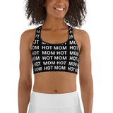 Hot Mom Allover Block Print Comfort Fit Sports Bra (multiple colors)