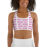 Hot Mom Allover Block Print Comfort Fit Sports Bra (multiple colors)