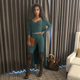 Ribbed Catsuit with Duster - multiple colors