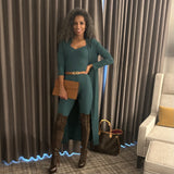 Ribbed Catsuit with Duster - multiple colors