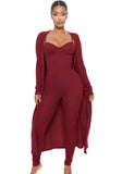 Ribbed Catsuit with Duster - multiple colors