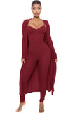 Ribbed Catsuit with Duster - multiple colors