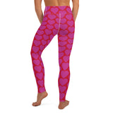 Pink Heart Leggings in Red