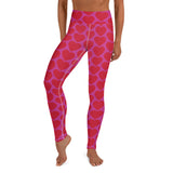 Red Heart Leggings in Pink