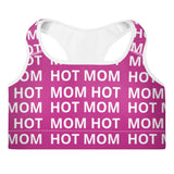 Hot Mom Allover Block Print Padded Sports Bra (multiple colors)