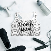 Geometric Print Padded Trophy Mom Sports Bra