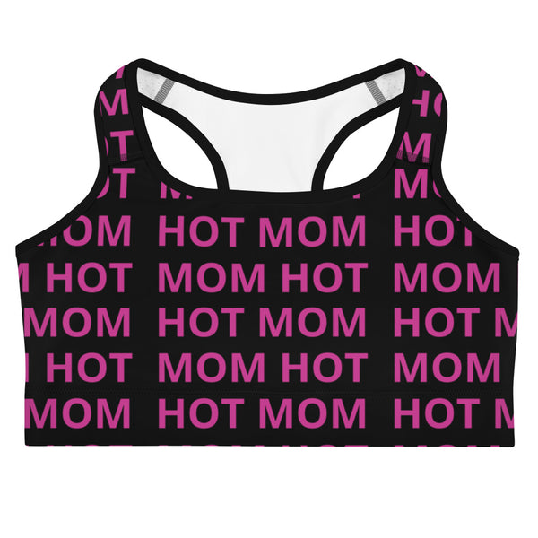 Hot Mom Allover Block Print Comfort Fit Sports Bra (multiple colors)