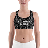 Geometric Print Comfort Fit Trophy Mom Sports Bra (multiple colors)