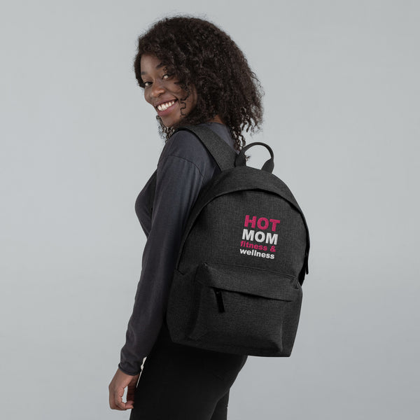 Hot Mom Logo Embroidered Backpack