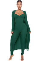 Ribbed Catsuit with Duster - multiple colors