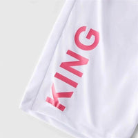 White/Pink King Swim Trunks