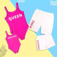 White/Pink Prince Swim Trunks