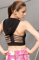 Strappy Back Sports Bra with Removable Hood (multiple colors)