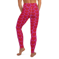 Red Heart Leggings in Pink